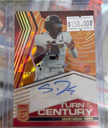 2025 Donruss Elite #TOC-SSA Shedeur Sanders Turn of the Century Auto #/499 — front