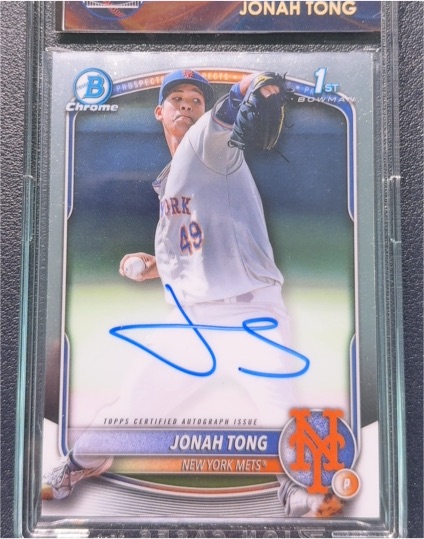 2025 Bowman Chrome Prospect Autographs #CPA-JTO Jonah Tong — front