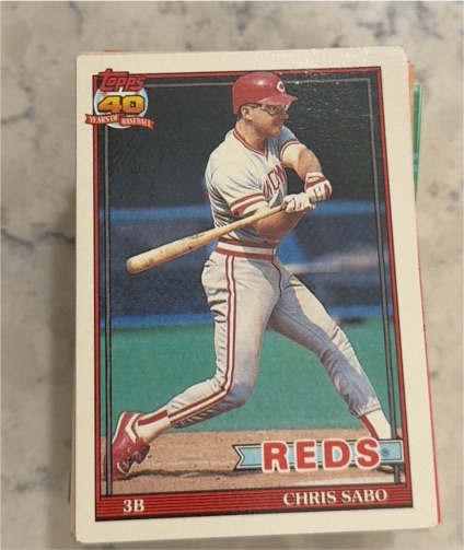 1991 Topps #45 Chris Sabo — front