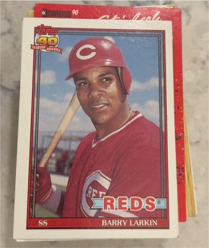 1991 Topps #730 Barry Larkin — front