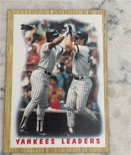1987 Topps #406 Yankees Leaders Rickey Henderson/Don Mattingly — front