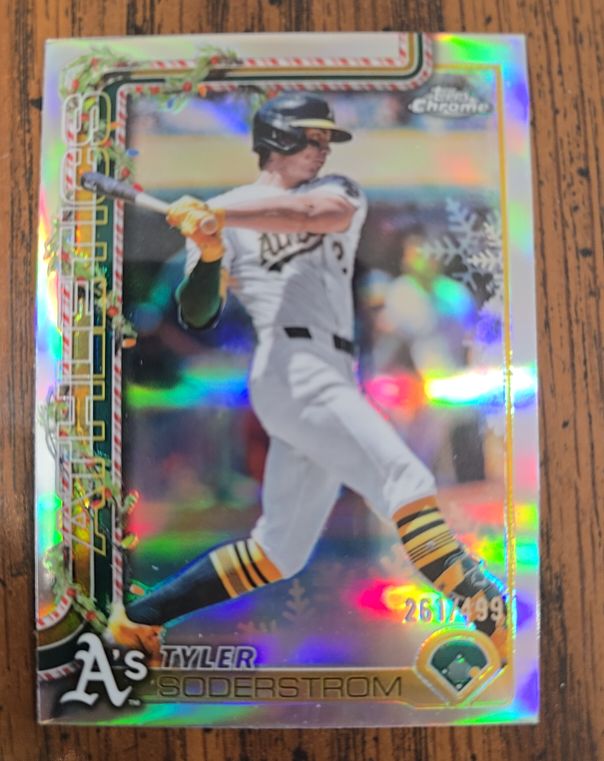 2025 Topps Chrome Holiday #HC32 Tyler Soderstrom — front