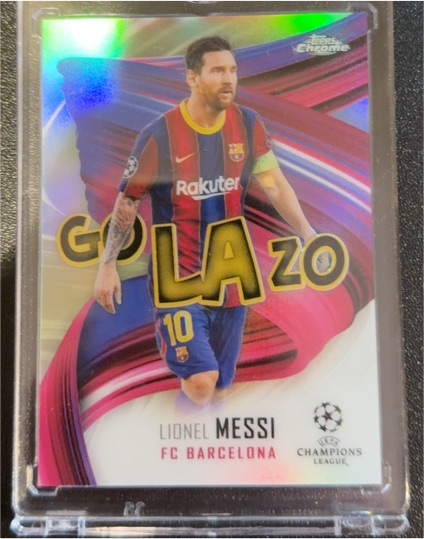 2020-21 Topps Chrome UEFA Champions League Golazo #GOL-LM Lionel Messi — front
