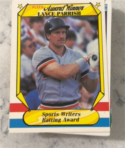 1987 Fleer Award Winners #28 Lance Parrish — front