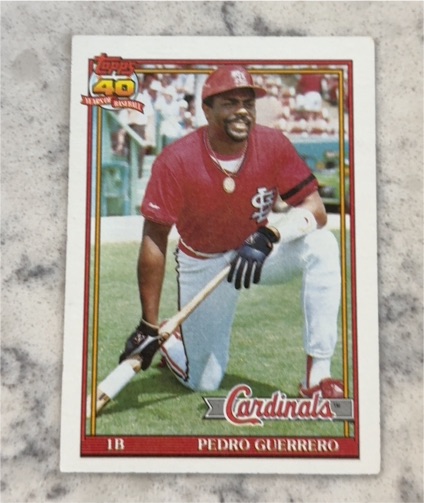 1991 Topps #20 Pedro Guerrero — front