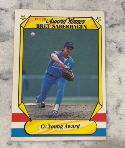 1987 Fleer Award Winners #34 Bret Saberhagen — front