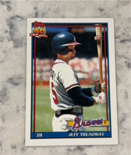 1991 Topps 40 Years of Baseball Card #439 Jeff Treadway — front