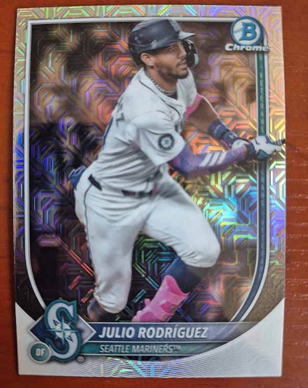 2025 Bowman Chrome #66 Julio Rodriguez Mojo Refractor — front