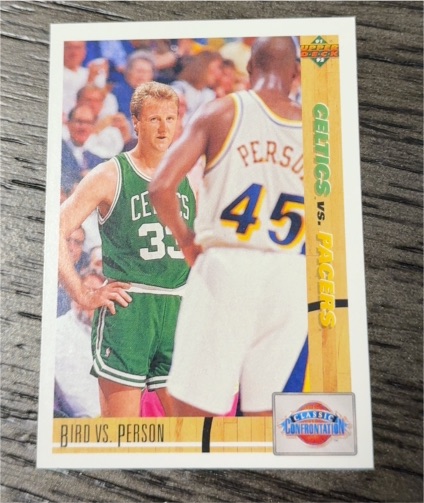 1991-92 Upper Deck #30 Larry Bird vs. Chuck Person — front