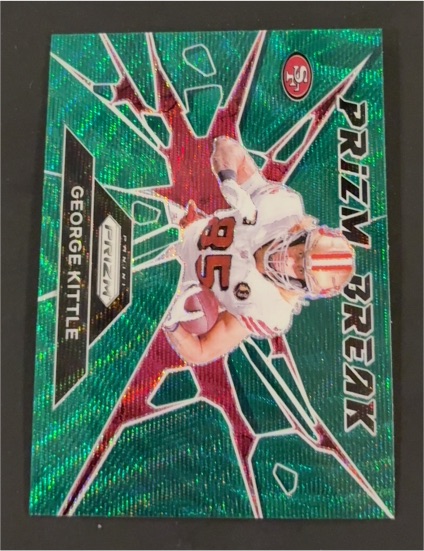 2024 Panini Prizm Prizm Break Green Wave #2 George Kittle — front