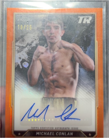 2024 Topps Chrome Boxing Michael Conlan Orange Refractor Autograph /25 — front