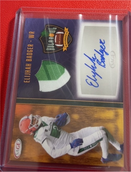 2025 Sage Hula Bowl Elijah Badger Autograph Patch — front