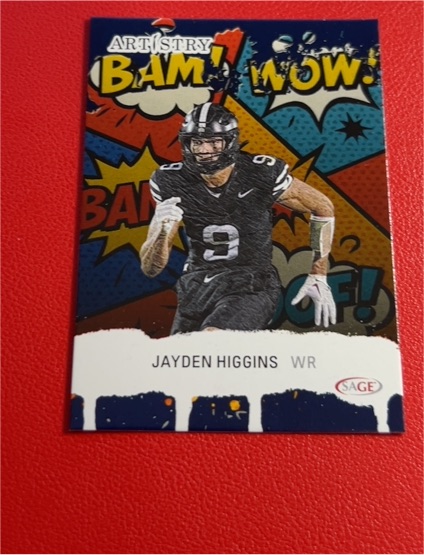 2025 Sage Artistry Football #71 Jayden Higgins — front