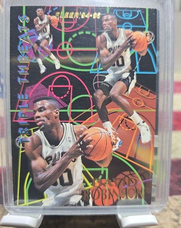1994-95 Fleer Triple Threats #9 David Robinson — front