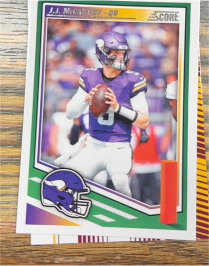 2025 Panini Score #291 J.J. McCarthy Minnesota Vikings — front