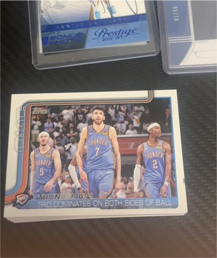 2025-26 Topps Basketball #288 Thunder Up! Trio Dominates On Both Sides Of Ball — front