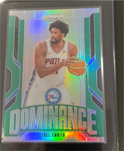 2024-25 Panini Prizm #10 Joel Embiid Dominance Green Prizm — front