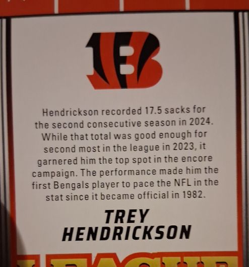 2024 Trey Hendrickson Cincinnati Bengals Football Card — front