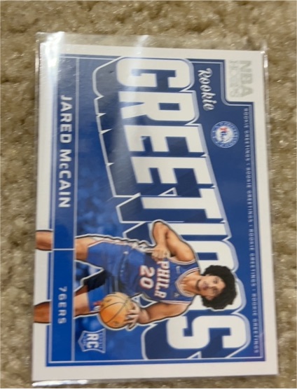 2024-25 Panini NBA Hoops #9 Jared McCain Rookie Greetings — front