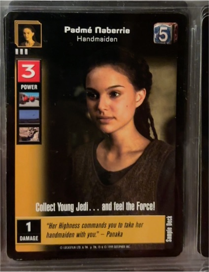 1999 Decipher Star Wars Young Jedi #5 Padmé Naberrie — front