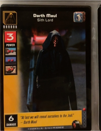 1999 Young Jedi CCG Menace of Darth Maul #106 Darth Maul — front