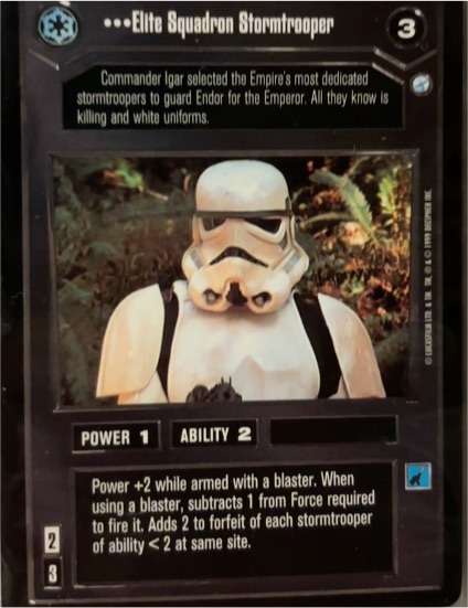1999 Star Wars CCG #3 Elite Squadron Stormtrooper — front