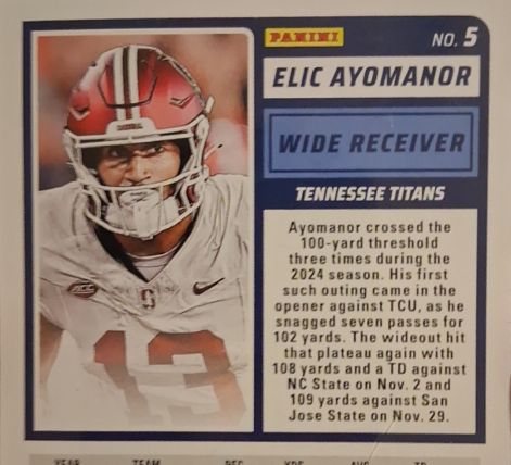 2024 Panini #5 Elic Ayomanor — front
