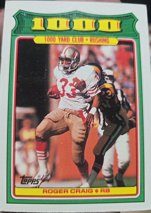 1988 Topps #19 Roger Craig 1000 Yard Club — front