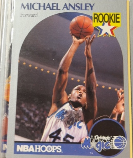 1990-91 NBA Hoops #215 Michael Ansley — front