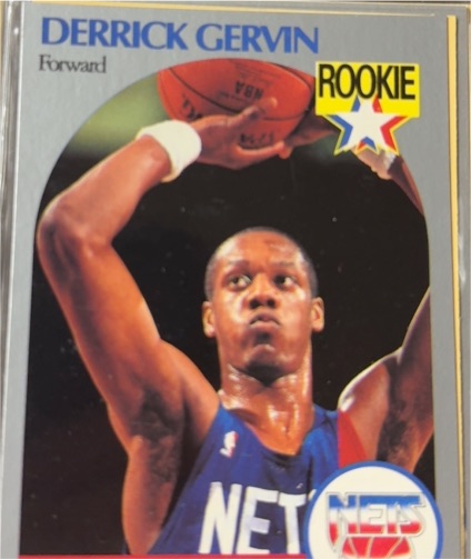 1990-91 Hoops #196 Derrick Gervin Rookie Card — front