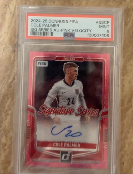 2024-25 Donruss FIFA #SSCP Cole Palmer Signature Series Pink Velocity Auto — front