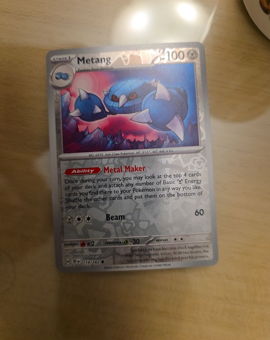 2024 Pokémon Scarlet & Violet: Temporal Forces #114 Metang — front