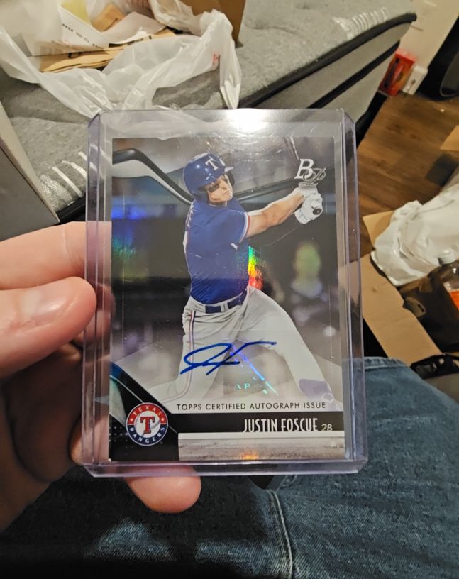 2021 Bowman Platinum Top Prospects Autographs #TOP-52 Justin Foscue Auto — front