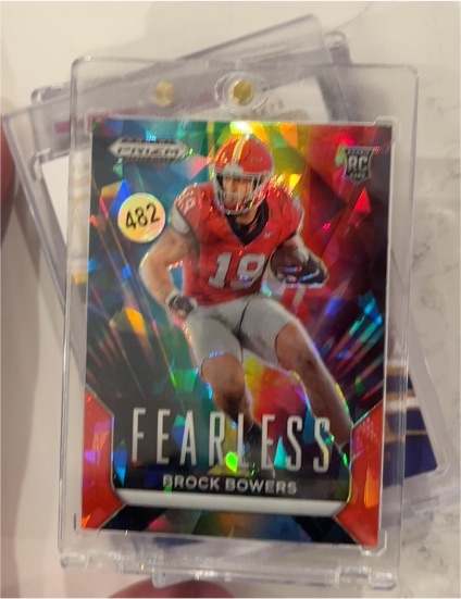 2024 Panini Prizm Draft Picks #F-BB Brock Bowers Fearless Red Cracked Ice Rookie — front