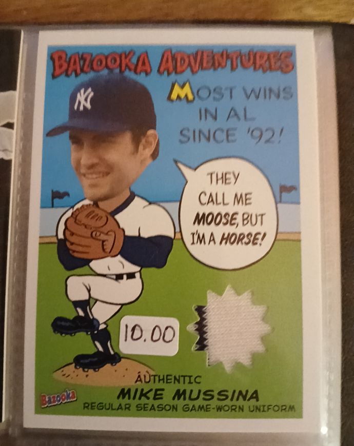 2004 Topps Bazooka Adventures Relics #BA-MM Mike Mussina — front