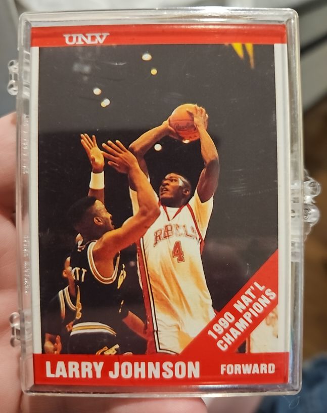 1990-91 Hall of Fame Cards UNLV Runnin' Rebels #1 Larry Johnson — front