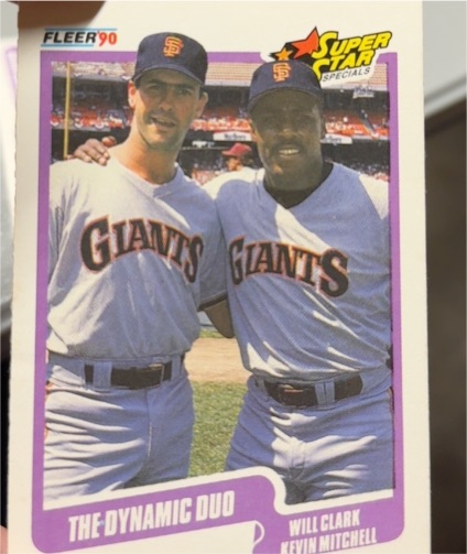 1990 Fleer #637 Will Clark / Kevin Mitchell — front