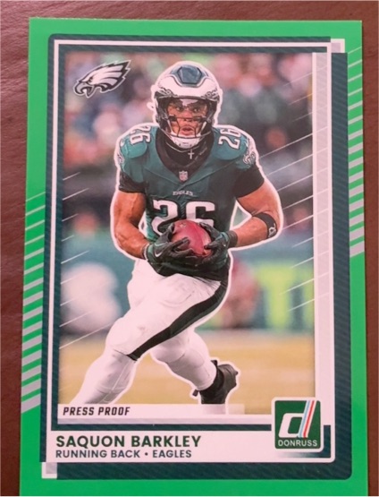 2025 Donruss #20 Saquon Barkley Press Proof Green — front
