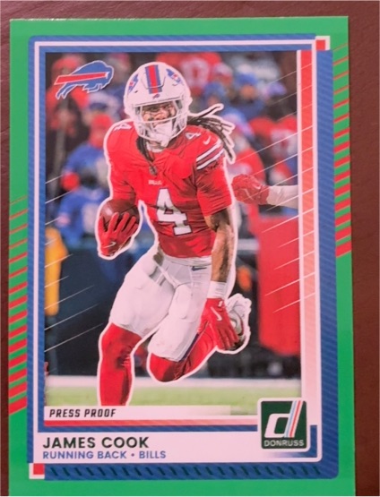 2025 Donruss #194 James Cook Press Proof Green — front