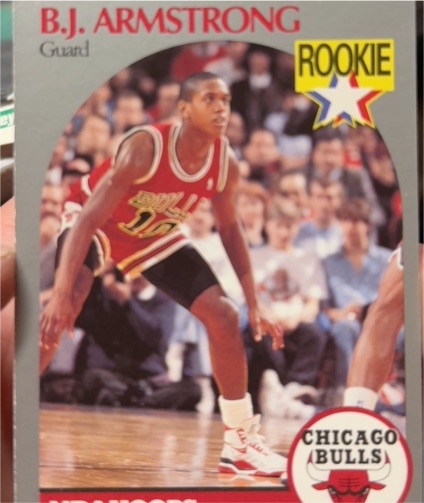 1990-91 Hoops #60 B.J. Armstrong Rookie Card — front
