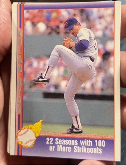 1991 Pacific #71 Nolan Ryan Texas Rangers 22 Seasons with 100 or More Strikeouts — front