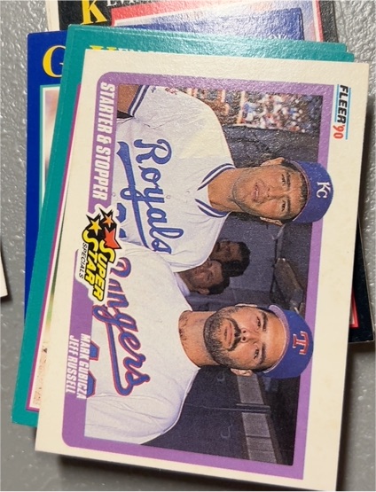 1990 Fleer #633 Mark Gubicza / Jeff Russell — front