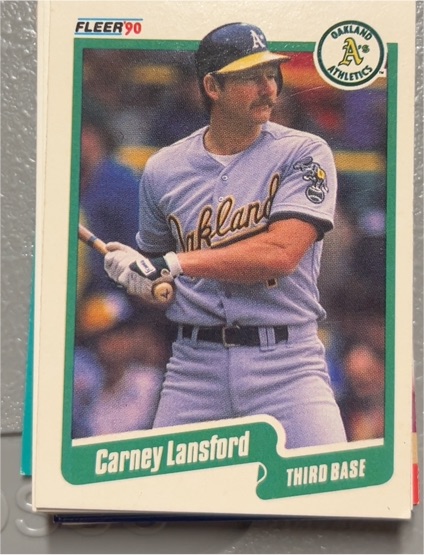 1990 Fleer #14 Carney Lansford — front