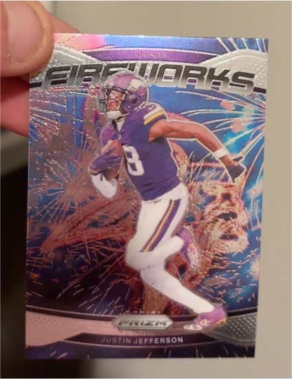 2024 Panini Prizm Fireworks #8 Justin Jefferson — front