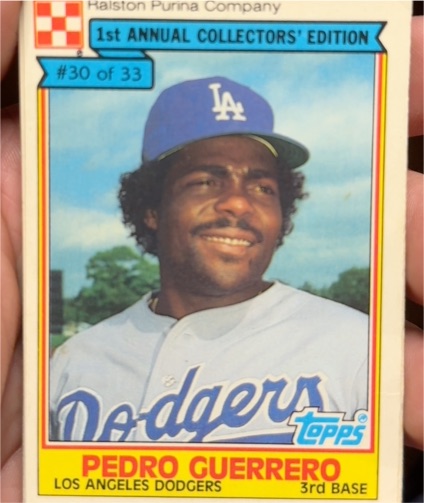 1984 Topps Ralston Purina #30 Pedro Guerrero — front