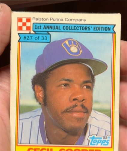 1984 Topps Ralston Purina #27 Cecil Cooper — front