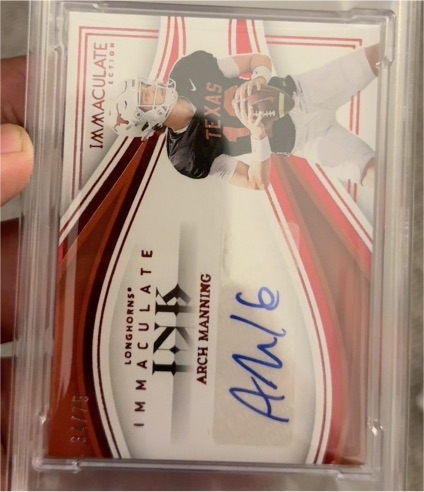 2023 Panini Immaculate Collegiate Ink Arch Manning — front