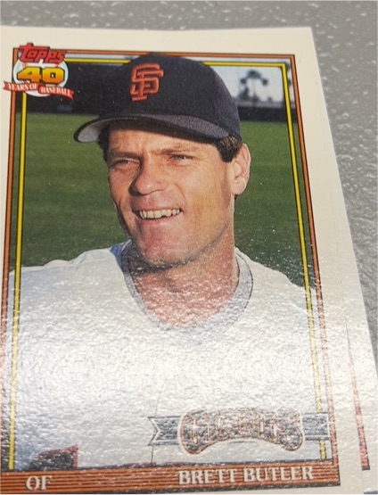 1992 Topps #1 Brett Butler — front