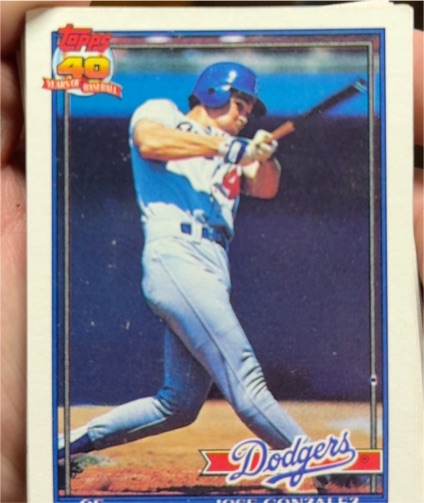 1991 Topps #279 Jose Gonzalez — front