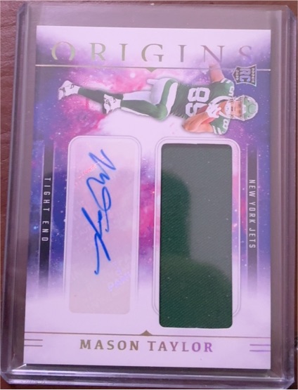 2025 Panini Origins Mason Taylor Rookie Patch Auto — front